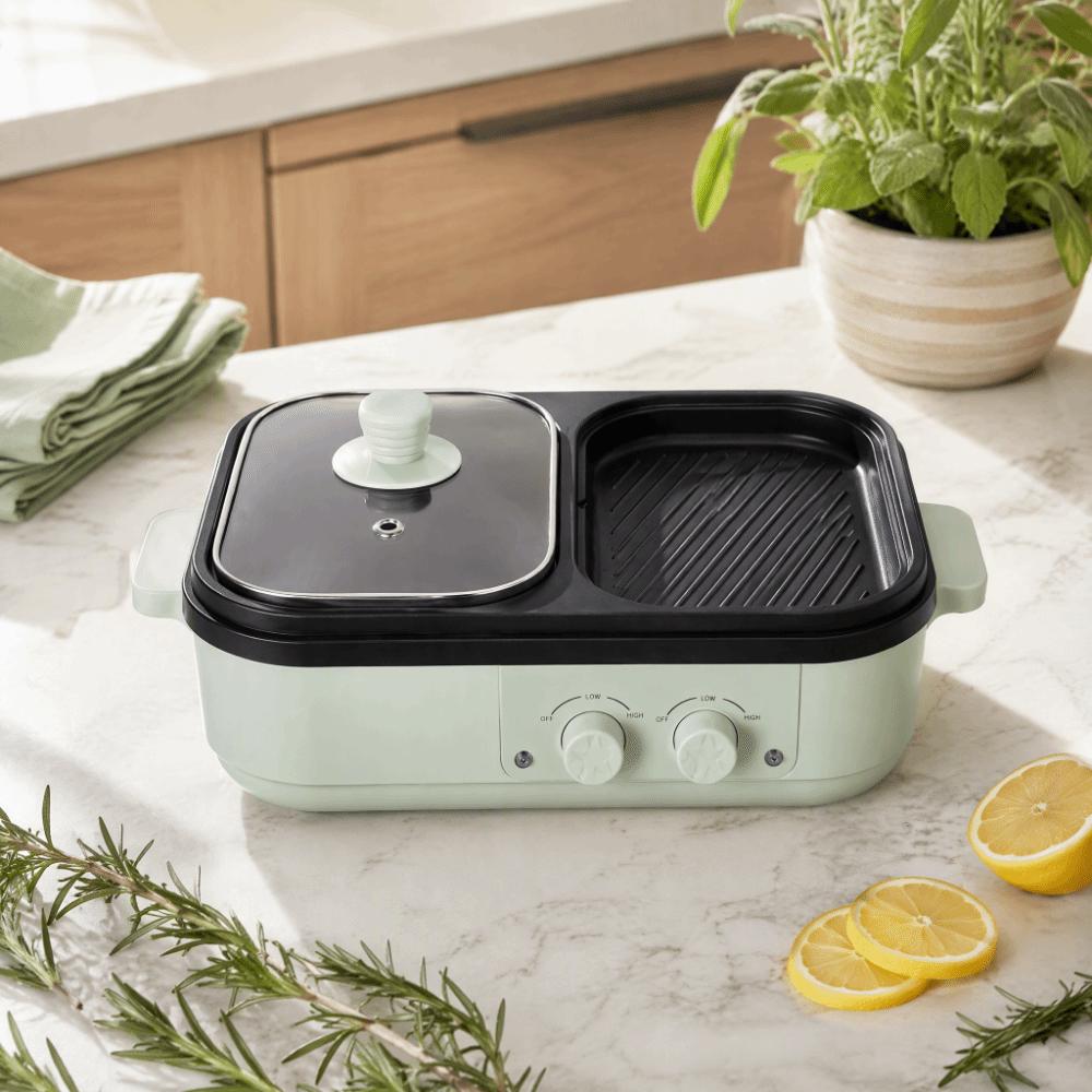 Dual Temperature Control Hot Pot Machine Non-Stick Pan Electric Hot Pot Home Dormitory