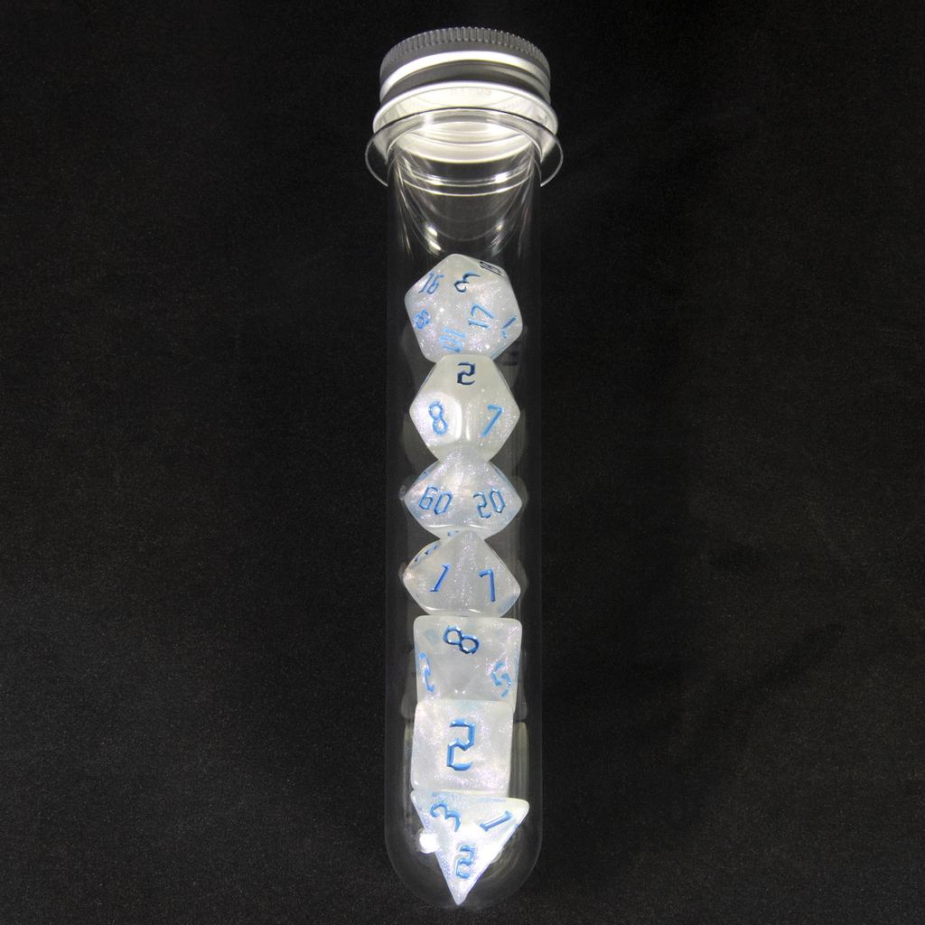 Набор из 7 игральных костей DND с трубчатыми блестящими многогранными игральными костями для настольной игры