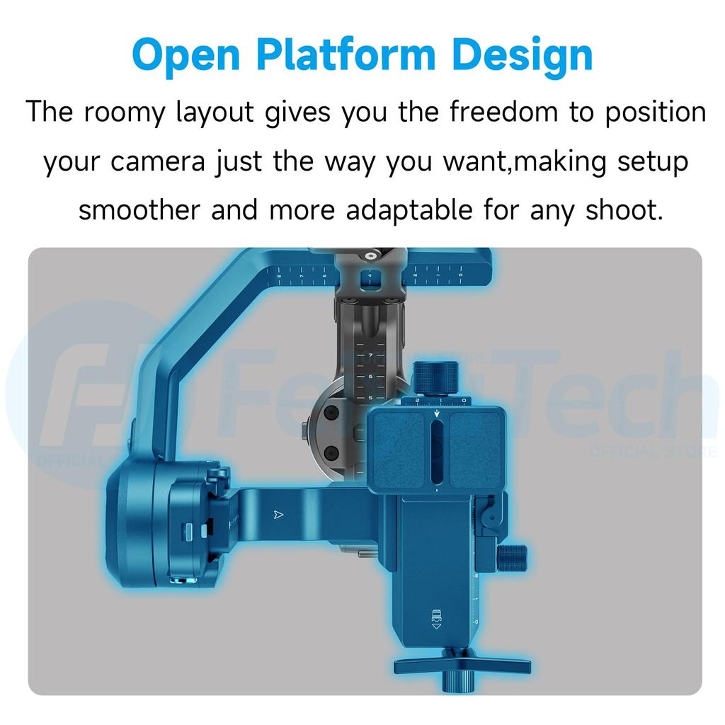 FeiyuTech Camera DSLR Image Tripod AI Remote Zoom Auto Axis Outdoor Compatible with and Other DSLR Cameras SCORP-C2 Stabilizer, 3.5kg Payload, Gimbal,