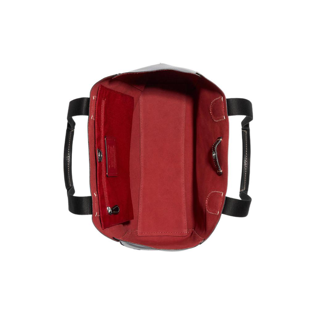 Новая сумка-тоут COACH Derby из зернистой кожи, сумка для покупок, сумка через плечо, сумочка, большой размер, женская, черная 58660-SVBK