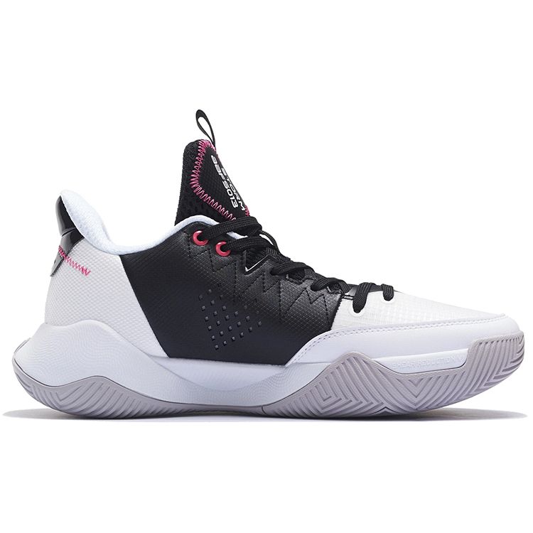 Li-Ning Баскетбольные кроссовки Storm Low мужские кроссовки белые розовые ABFS013-1