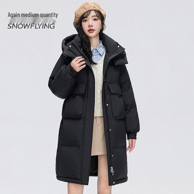 SNOWFLYING Женская куртка средней длины на белом утином пуху X30147392F