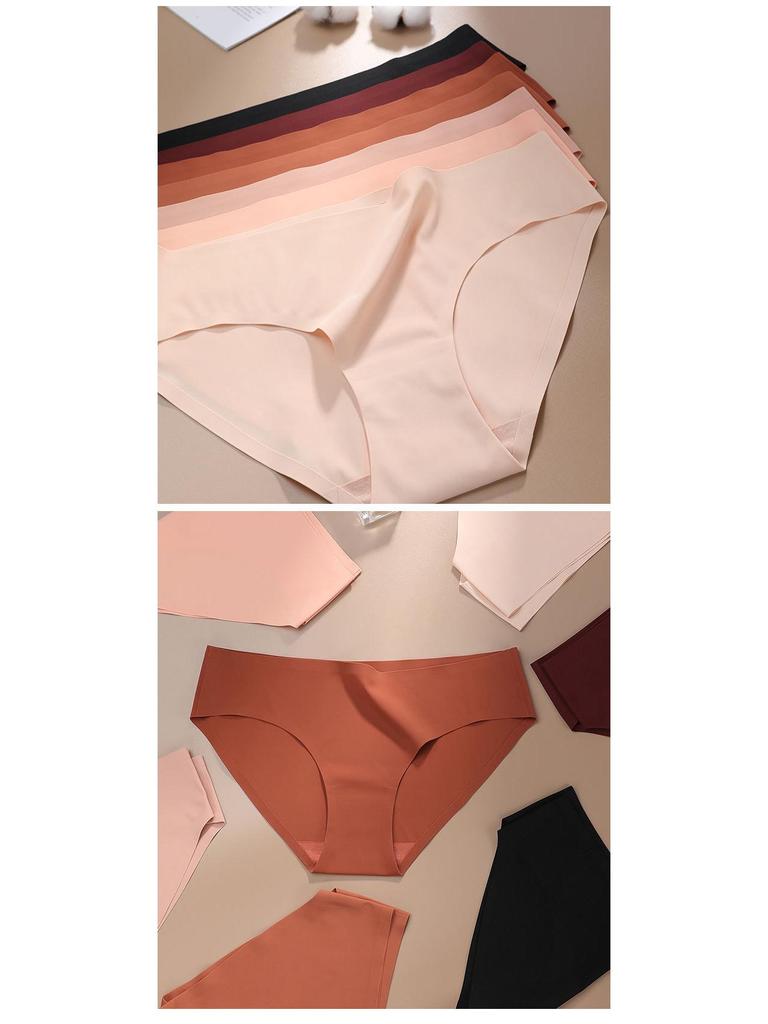 Plus Size Seamless Ice Silk Breathable Women's Sport Briefs with Cotton Crotch