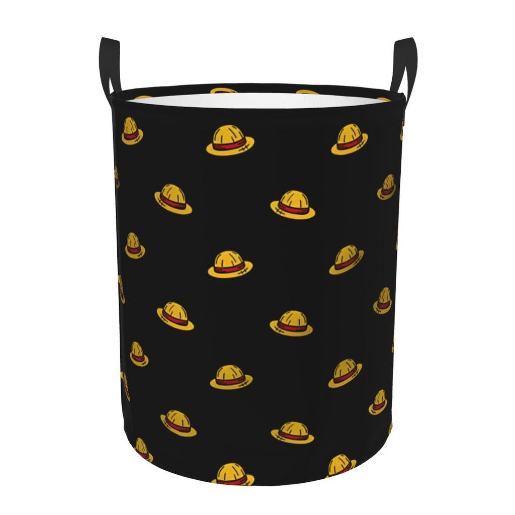 Custom One Pieces Anime Laundry Hamper Large Clothes Storage Basket Pirate King Luffy Skull Manga Toy Bin Organizer for Boy Girl