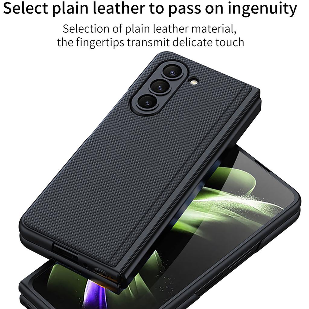 Однотонный кожаный чехол-подставка для Samsung Galaxy Z Fold 5, ультратонкий, защитный чехол-оболочка-мембрана, полная защита от падений