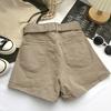 Женская юбка в корейском стиле Мини-юбка с высокой талией и поясом Короткая юбка-кюлот Уличная одежда Юбка-карго с большим карманом Шорты Мини-шорты с защитой от воздействия Юбка