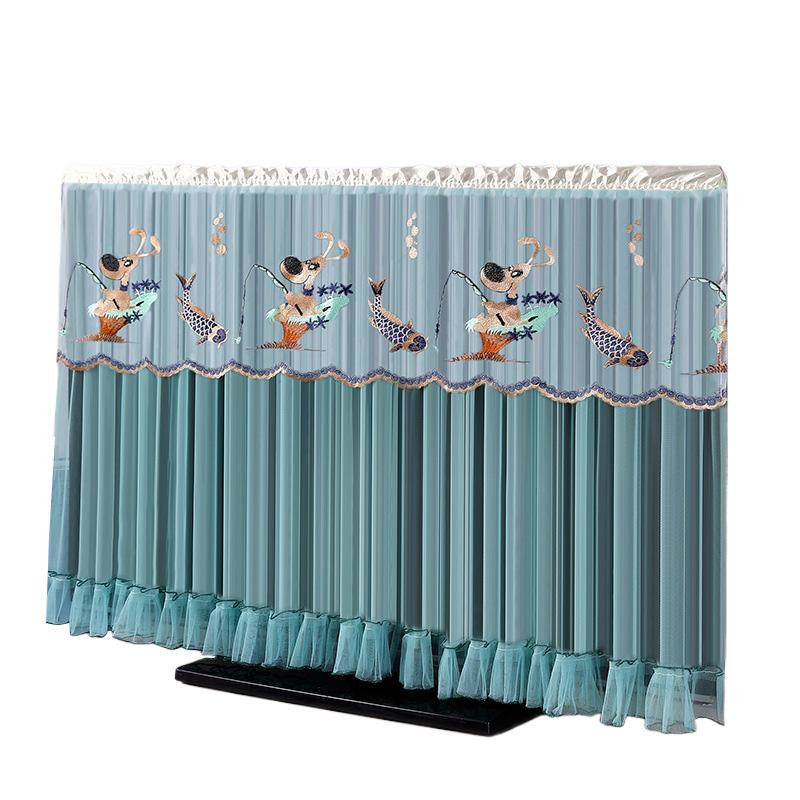 1 шт. Собака Утка Медведь Ультратонкий Телевизор ЖК Защитник 32/37-40 Дюймов Вышитое Кружево Мультяшное Животное Пылезащитный Чехол Защитный Чехол