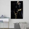 Gold Necklace African Woman Canvas Painting Figure Art Posters and Prints Black Women Wall Art Pictures for Living Room Decor