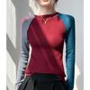 Сращивание трикотажной основы свитера для осени и зимы Slim Fit Женская одежда с рукавами реглан Винтажный свитер