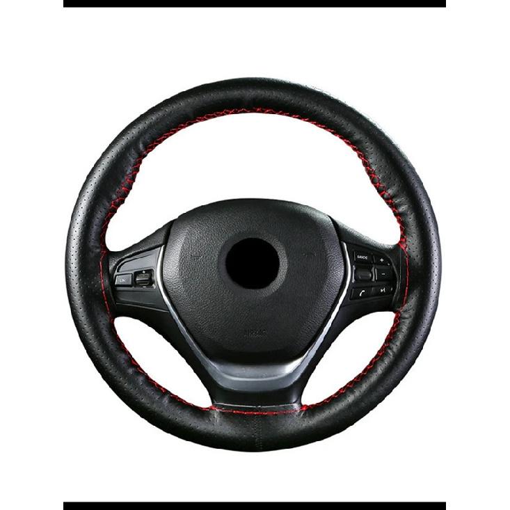 GNUPME Hand-Stitched Steering Wheel Cover 36-40cm DIY Leather Braid on the With Needles Thread Car-Styling Steering Covers