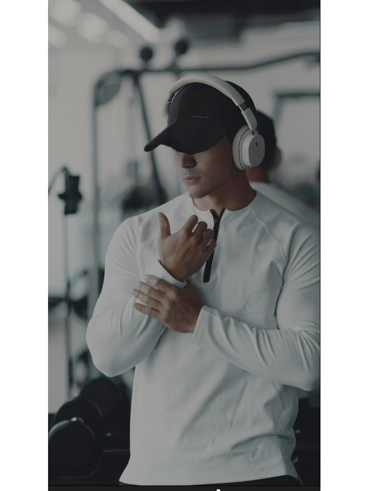 Мужской Тяжелый Двусторонний Теплосберегающий Приталенный Базовый Слой на Молнии с Длинным Рукавом Высокой Эластичности для Фитнеса Осень/Зима.