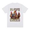 Men's Funny Cock Pattern Print Short Sleeve Summer Casual Versatile Street Atmosphere T-shirt Cool Breathable Oversized Top