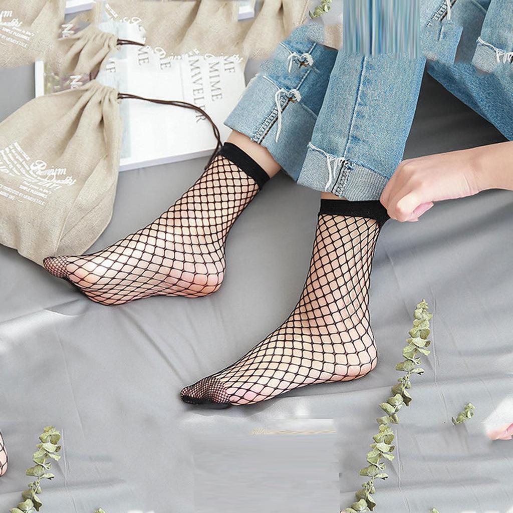 (SU)Женские модные блестящие однотонные ажурные носки, прозрачные эластичные прозрачные носки