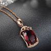 Luxury  Elegant Rose Gold Pendant Necklace Women Engagement Necklace Jewelry Wedding Anniversary Gift