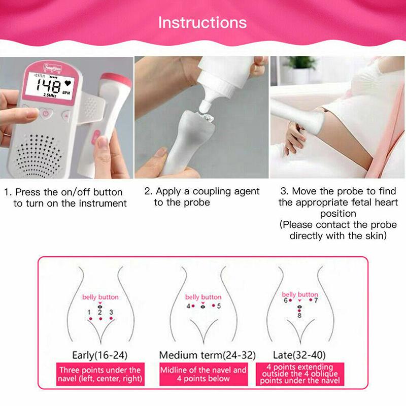 Новый детский ультразвуковой детектор, фетальный допплер, пренатальный монитор сердечного ритма и сердцебиения