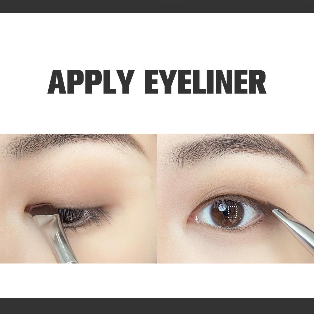 GECOMO Sickle-shaped Eyeliner Brush Angled Makeup Brush Under-eye Brush Eyebrow Brush Eye Makeup Brush