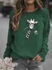 Giraffe Pattern Women's Round Neck Hoodie