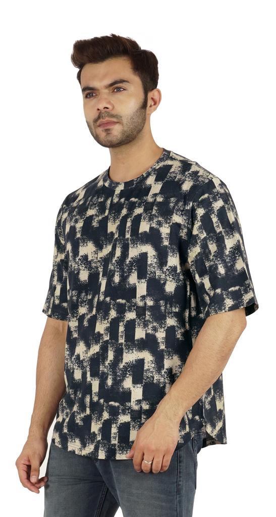 Inkmeso Printed Casual Short Sleeve T-shirt For Men  S Holiday Beach Wear Tee Cotton Jersey Tropical