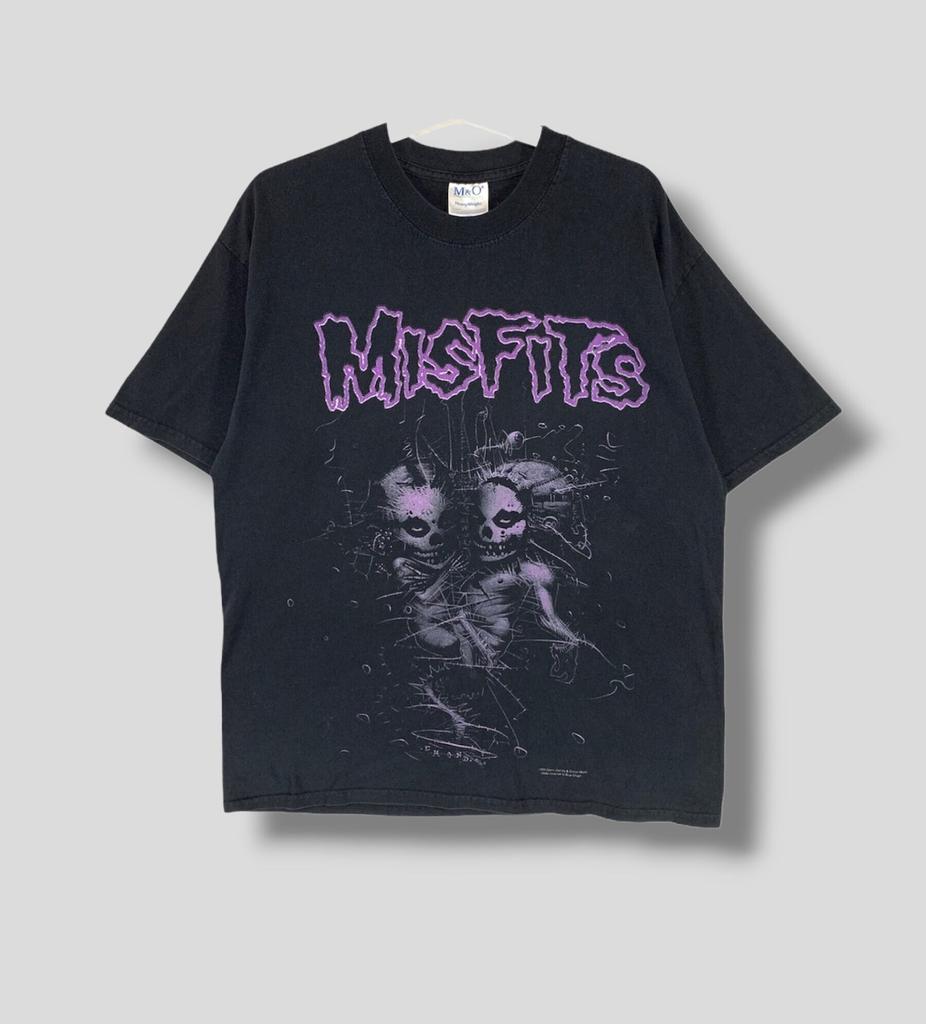 Винтажная футболка Misfits violent world 90-х годов коллекционная хоррор панк концертный тур винтажная футболка группы черная Large