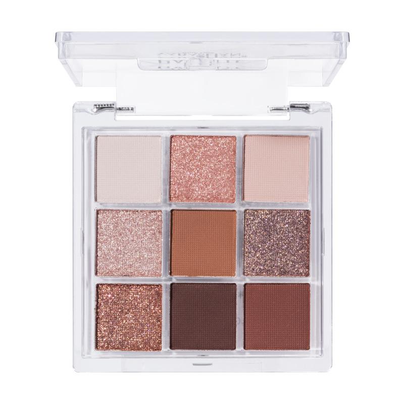 9-Color Glitter Eyeshadow Palette Pink Pearly Eyeshadow Palette Korean Charming Eye Makeup Palette Shiny Eye Shadow Eye Pigments