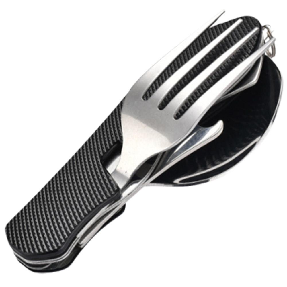 Складной набор походных принадлежностей - многофункциональный нож, походная вилка для активного отдыха, Spo H3L0