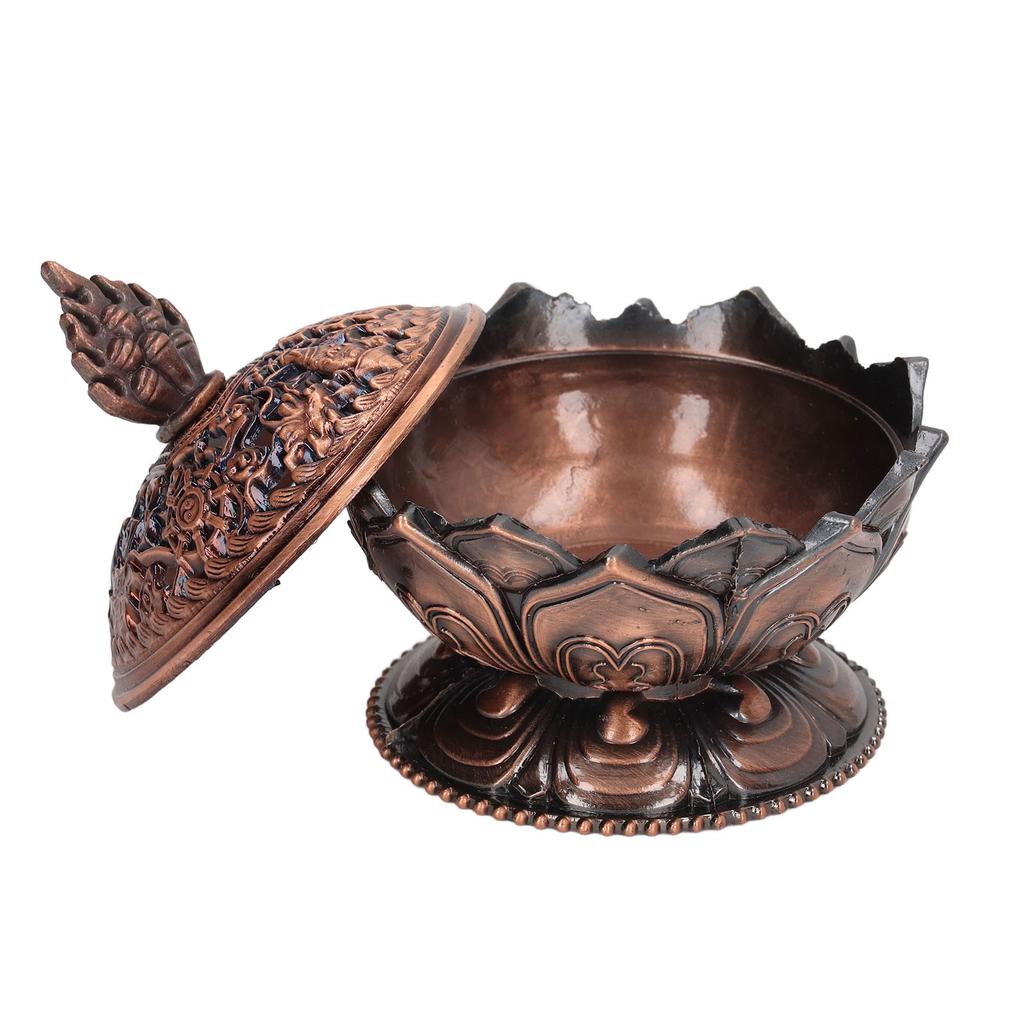 Lotus Incense Burner Vintage Style Flower Shaped Alloy Incense Holder for Home Decoration Antique