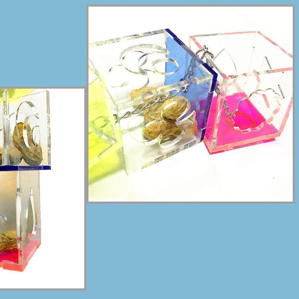 Игрушка для попугая для добывания корма: Акриловый аксессуар для фруктовой клетки - Развивающая и милая игрушка для птиц