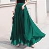 Tooxika  Spring and Summer Women's Pure Color Chiffon Skirt with High Waist and Big Swing