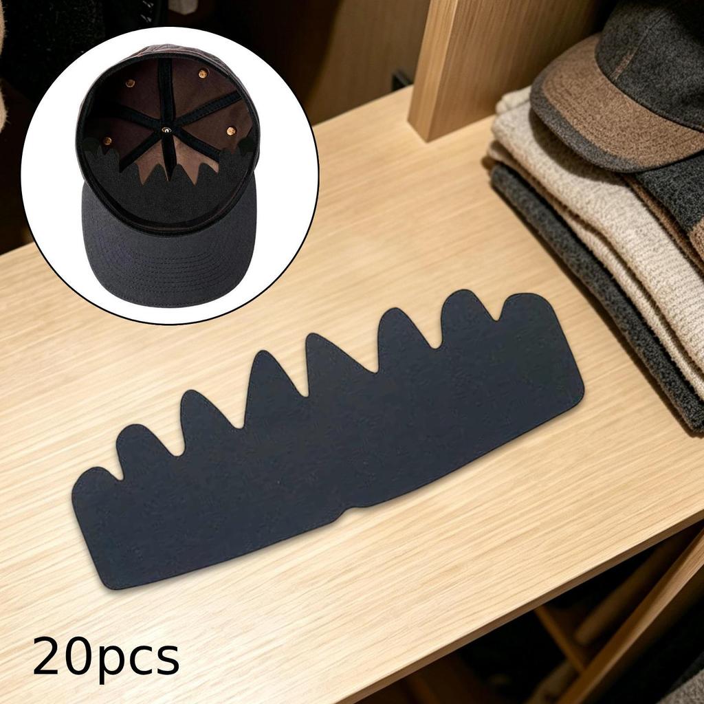20 Baseball Cap Inserts Made of Felt with Sweat-Resistant Lining, Soft Brim Support And Breathable