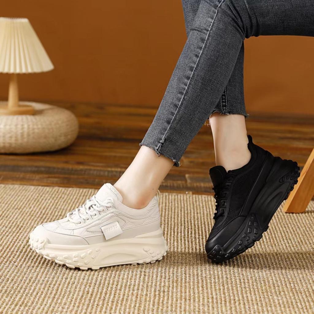 Spring Women's Shoes Fashion Casual Daddy Shoes Lace-up Comfortable Platform Shoes Thick Sole Same Style Fashionable Ladies Shoes