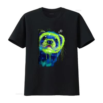 A Ferret Watercolour S T Shirt 100 Cotton Vintage Washed Homme Stretched Unisex Streetwear Breathable Designer Clothes