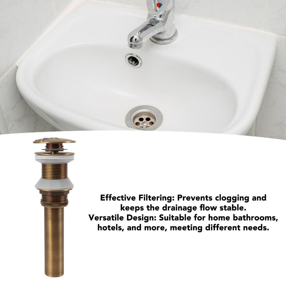 Quick Drainage Sink Drain Brass Material Sink Drain Stopper Vintage Drain Stopper Bathroom