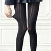Вязаные колготки в рубчик Женские Сексуальные Утепленные Чулки Черные Полосатые Кружевные Колготки Для Женщин Узкие Леггинсы Колготки Новые