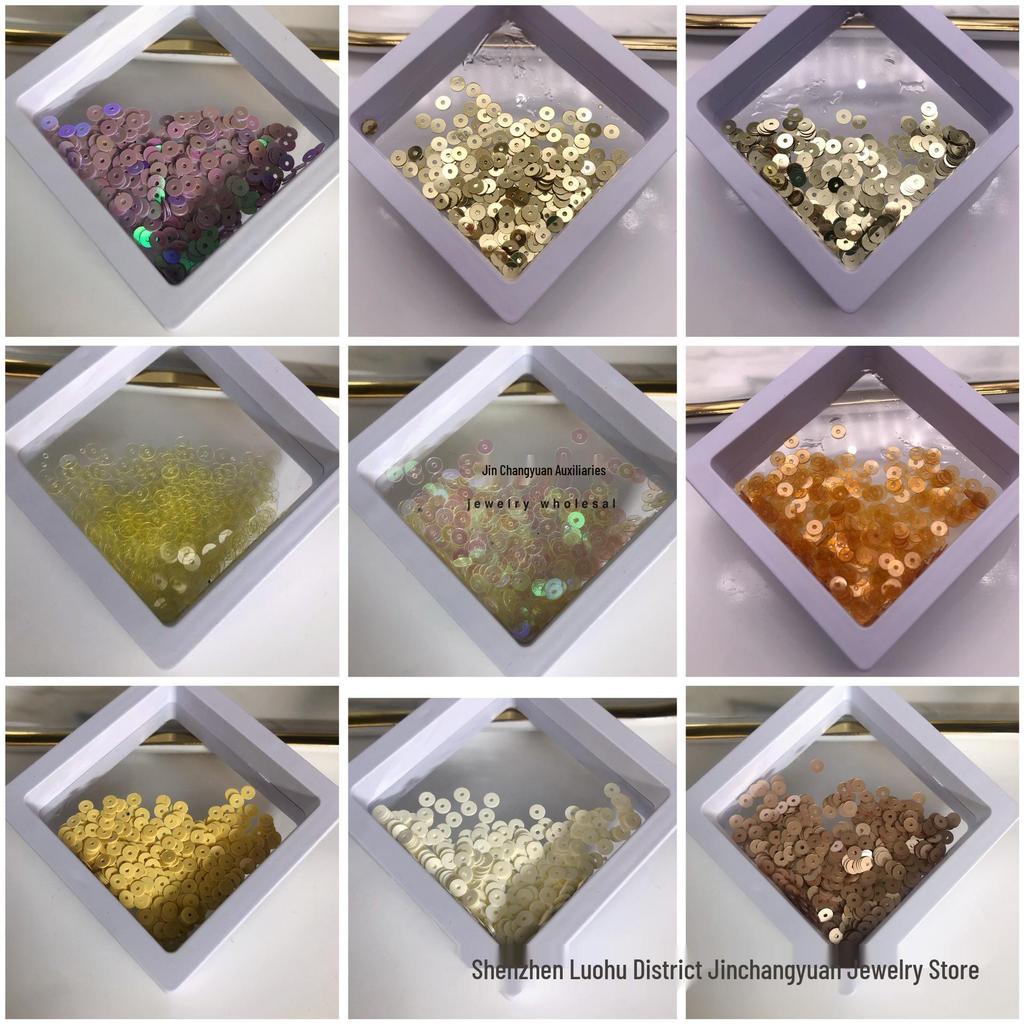 Цветные пайетки 4 мм с центральным отверстием для DIY поделок и аксессуаров для одежды