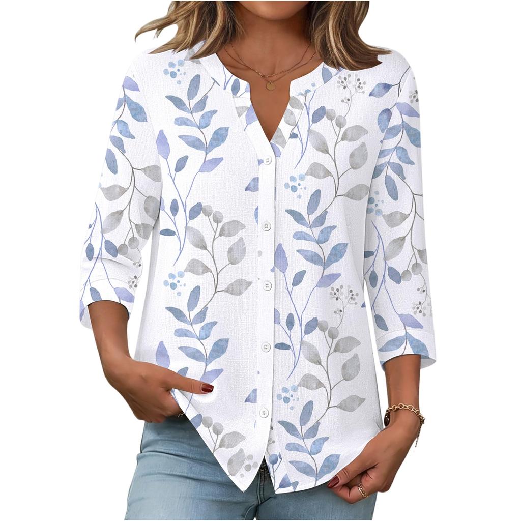 Женская модная повседневная винтажная блузка с принтом