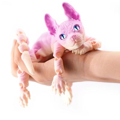3D-печатная игрушка-животное сфинкс, реалистичная безволосая фигурка кошки, игрушка-антистресс для любителя кошек, коллекционера, украшение для дома