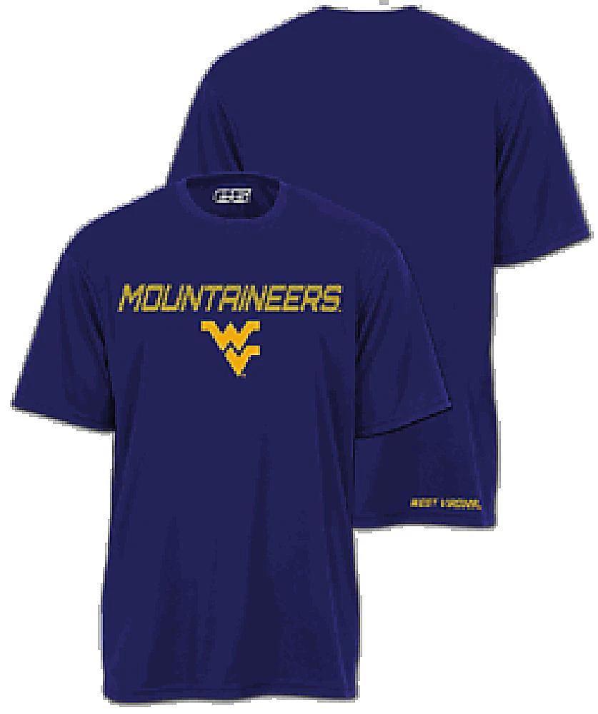 West Virginia Mountainers Slim Fit Faded Logo Synthetic Active Dry Shirt by E5