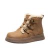 Plush Snow Boots Women's Winter Thick-soled Plush Cotton Shoes One-word Buckle Warm and Non-slip Short Boots Cotton Shoes