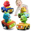 MIRAIMAX Baby Car Dinosaur Racing Car Set with Push Go for Toddlers 6 Months and No Batteries Educational Toy for Ages Indoor and Outdoor Birthday