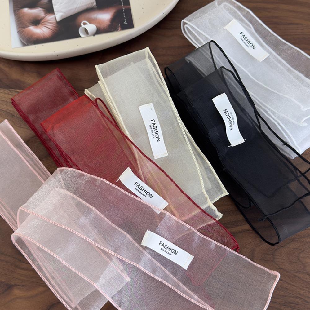 Y2K Silk Scarf Thin Organza Headscarf Decorative Long Skinny Scarf Beach