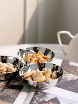 Набор из 3-х секционных мисок для закусок из нержавеющей стали, десертные тарелки, сервировочное блюдо для подачи аперитивов, солений, начинок и приправ
