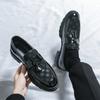 Leather Men Casual Black Tassel Loafers Handmade Soft Leisure Shoes Breathable Slip-On Comfortable for Drive Footwear Moccasins