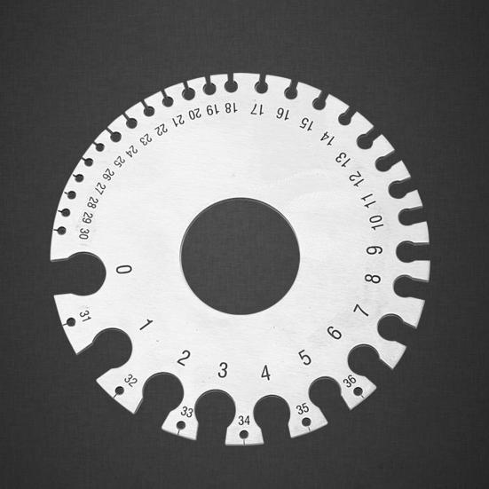 0-36 Металлическая круглая проволочная линейка AWG SWG, измерительный инструмент для толщины и диаметра
