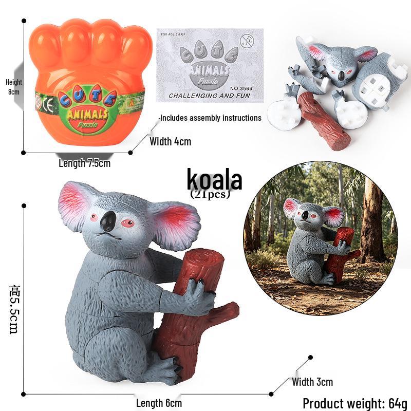 4D Stereo DIY Animal Model Kit: Eagle, Scorpion, Gecko, Rattlesnake, Spider, Lizard, Squirrel, Hedgehog