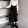 Летняя уличная юбка-карго Женская повседневная черная свободная юбка трапециевидной формы с высокой талией в женском стиле