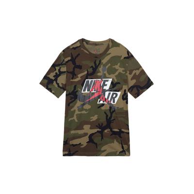 Футболка Jumpman Classics Camo с коротким рукавом, мужские топы, оливково-зеленый CU2074-222