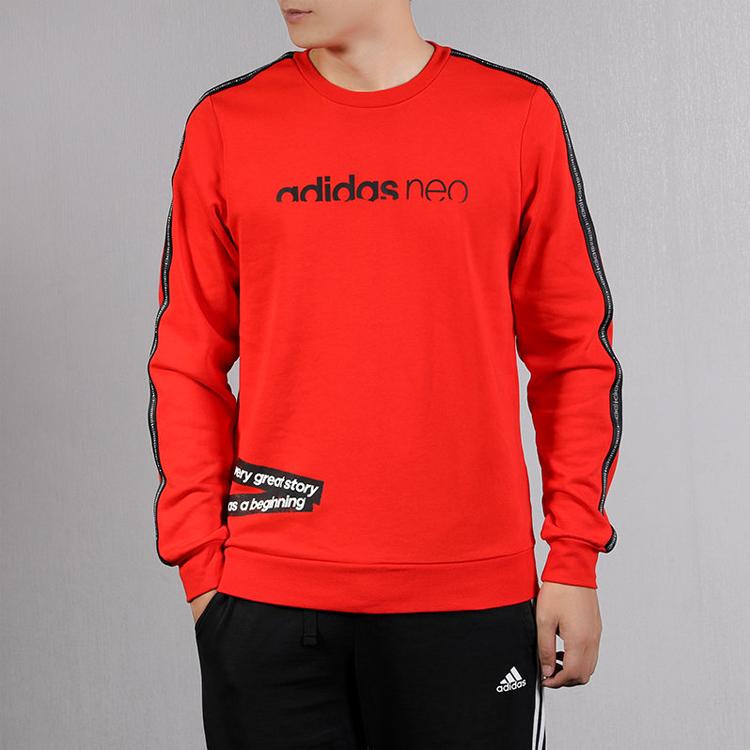 adidas Neo UT Sweat пуловер с круглым вырезом, спортивная толстовка, мужская толстовка, красная EI4351