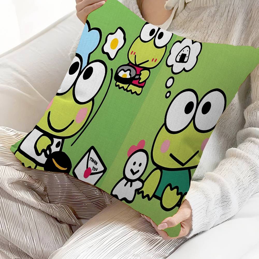 K-keroppi Cushion Cover Car Throw Pillow Case For Sofa Car Christmas Gift 40x40cm 45x45cm