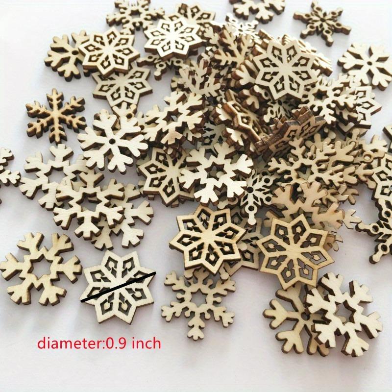 50 шт. DIY деревянные снежинки украшения деревянные чипсы рождественская елка подвесная снежинка рождественская вечеринка домашний офис бар украшения