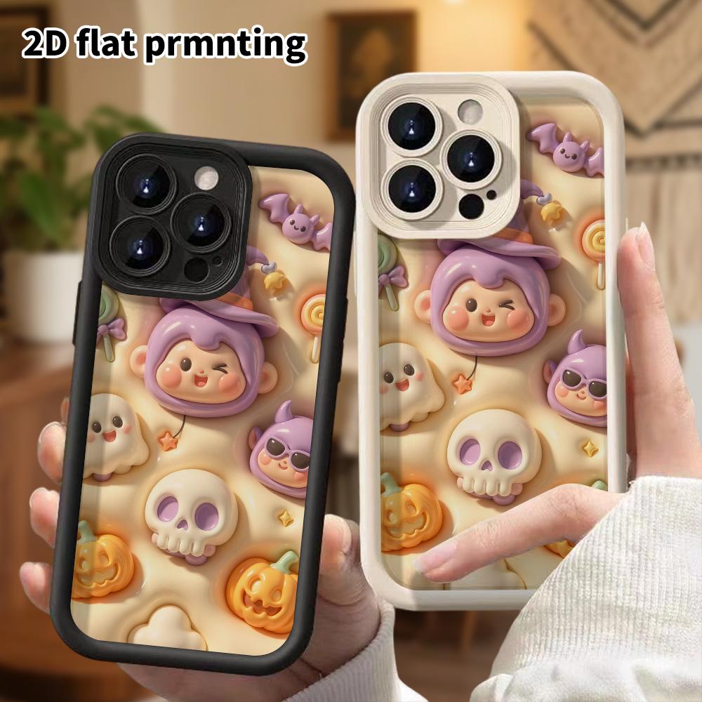 Phone case: 2D flat design, fits iPhone 18 17 16 15 14 13 Pro, Halloween theme, perfect holiday gift for Christmas and Halloween